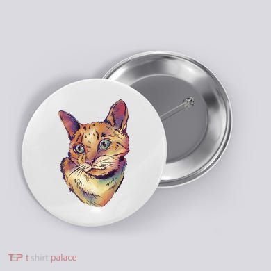 Watercolor Cute Cat Button
