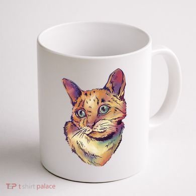 Watercolor Cute Cat Coffee Mug back