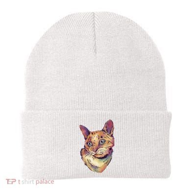 Watercolor Cute Cat Beanie