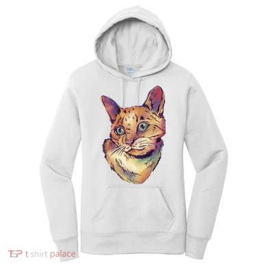 Watercolor Cute Cat Women's Hoodie