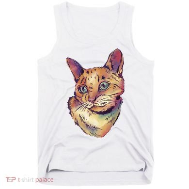 Watercolor Cute Cat Tank Top