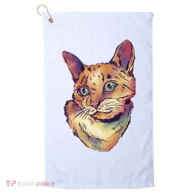 Watercolor Cute Cat Golf Towel