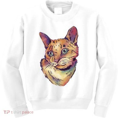Watercolor Cute Cat Kids Sweatshirt