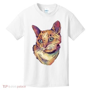 Watercolor Cute Cat Kids T-Shirt