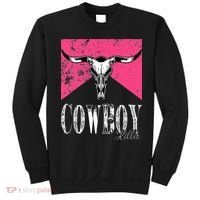 Western Cowgirl Cute Pink Cowboy Killers Bull Horn Skull Sweatshirt thumb 0