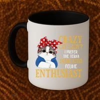 Womens Crazy Cat Lady I Prefer The Term Dedicated Feline Enthusiast Coffee Mug thumb 2