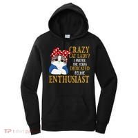 Womens Crazy Cat Lady I Prefer The Term Dedicated Feline Enthusiast Women's Hoodie thumb 0