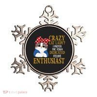 Womens Crazy Cat Lady I Prefer The Term Dedicated Feline Enthusiast Ornament thumb 0