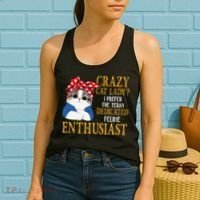 Womens Crazy Cat Lady I Prefer The Term Dedicated Feline Enthusiast Women's Tank Top thumb 2