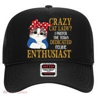 Womens Crazy Cat Lady I Prefer The Term Dedicated Feline Enthusiast Hat thumb 0