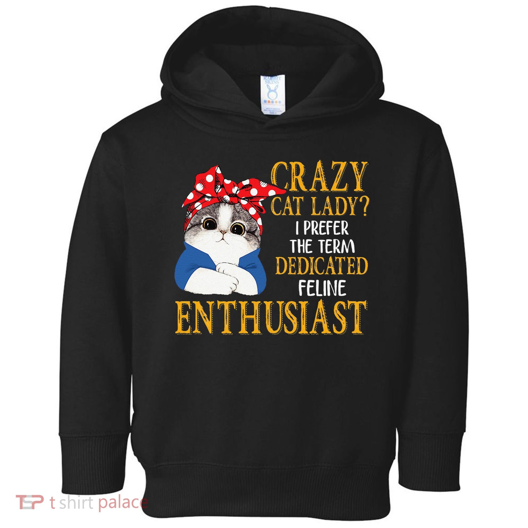 Womens Crazy Cat Lady I Prefer The Term Dedicated Feline Enthusiast Toddler Hoodie