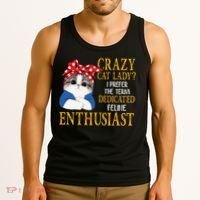 Womens Crazy Cat Lady I Prefer The Term Dedicated Feline Enthusiast Tank Top thumb 3