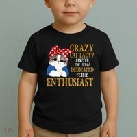 Womens Crazy Cat Lady I Prefer The Term Dedicated Feline Enthusiast Toddler T-Shirt thumb 2