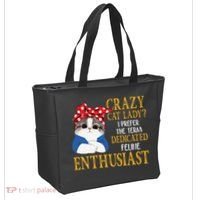 Womens Crazy Cat Lady I Prefer The Term Dedicated Feline Enthusiast Tote Bag thumb 2