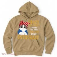 Womens Crazy Cat Lady I Prefer The Term Dedicated Feline Enthusiast Hoodie thumb 0