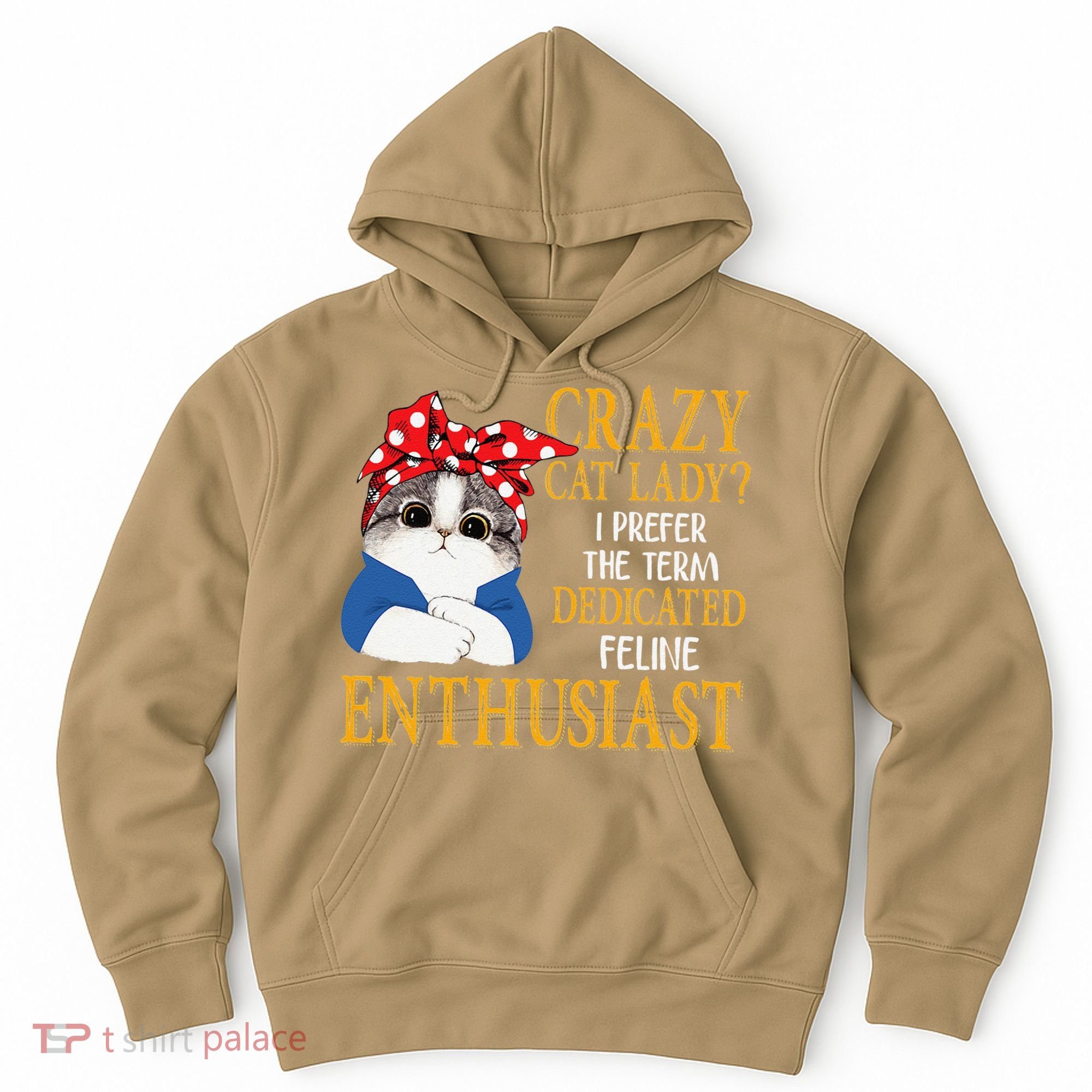 Womens Crazy Cat Lady I Prefer The Term Dedicated Feline Enthusiast Hoodie