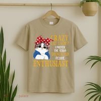 Womens Crazy Cat Lady I Prefer The Term Dedicated Feline Enthusiast T-Shirt thumb 2