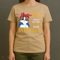 Womens Crazy Cat Lady I Prefer The Term Dedicated Feline Enthusiast T-Shirt thumb 4