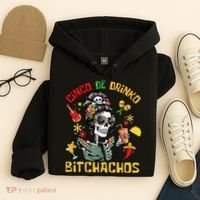 Women Cinco De Drinko Bitchachos Cinco De Mayo Drinking Hoodie thumb 4