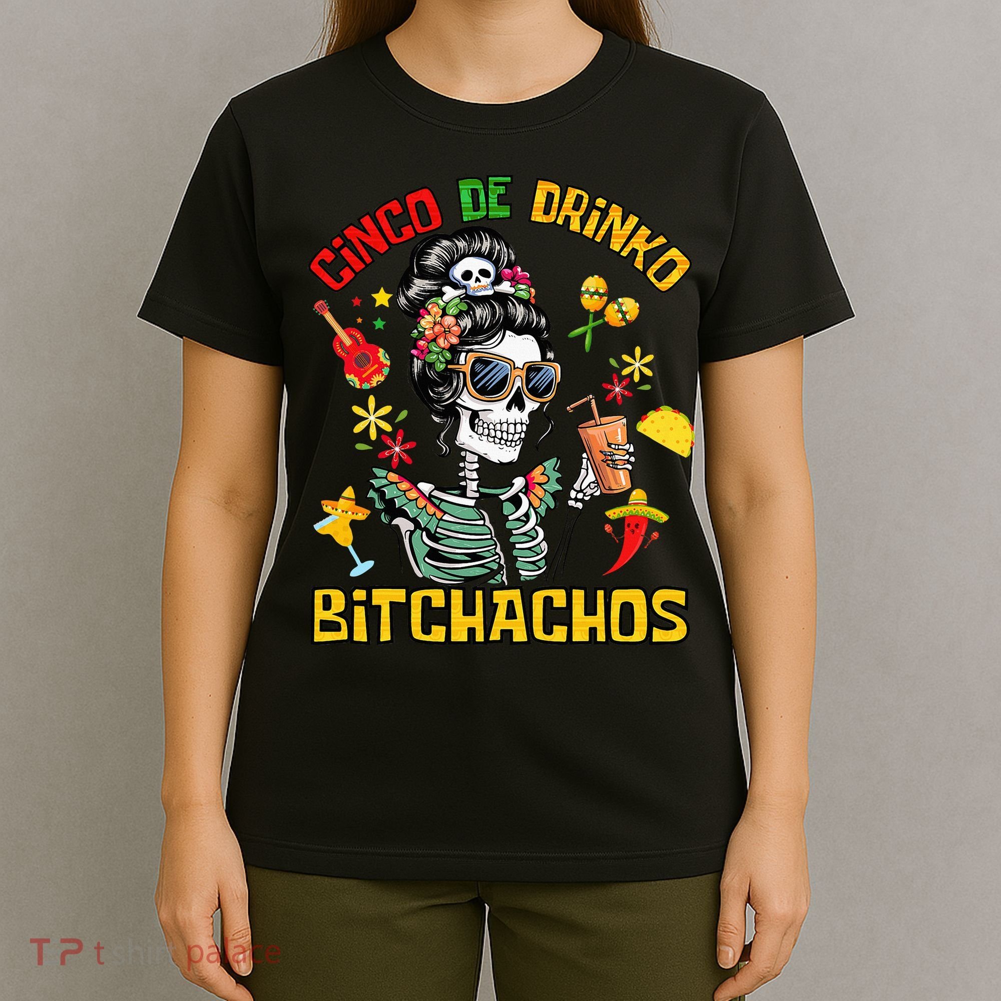 Women Cinco De Drinko Bitchachos Cinco De Mayo Drinking T-Shirt