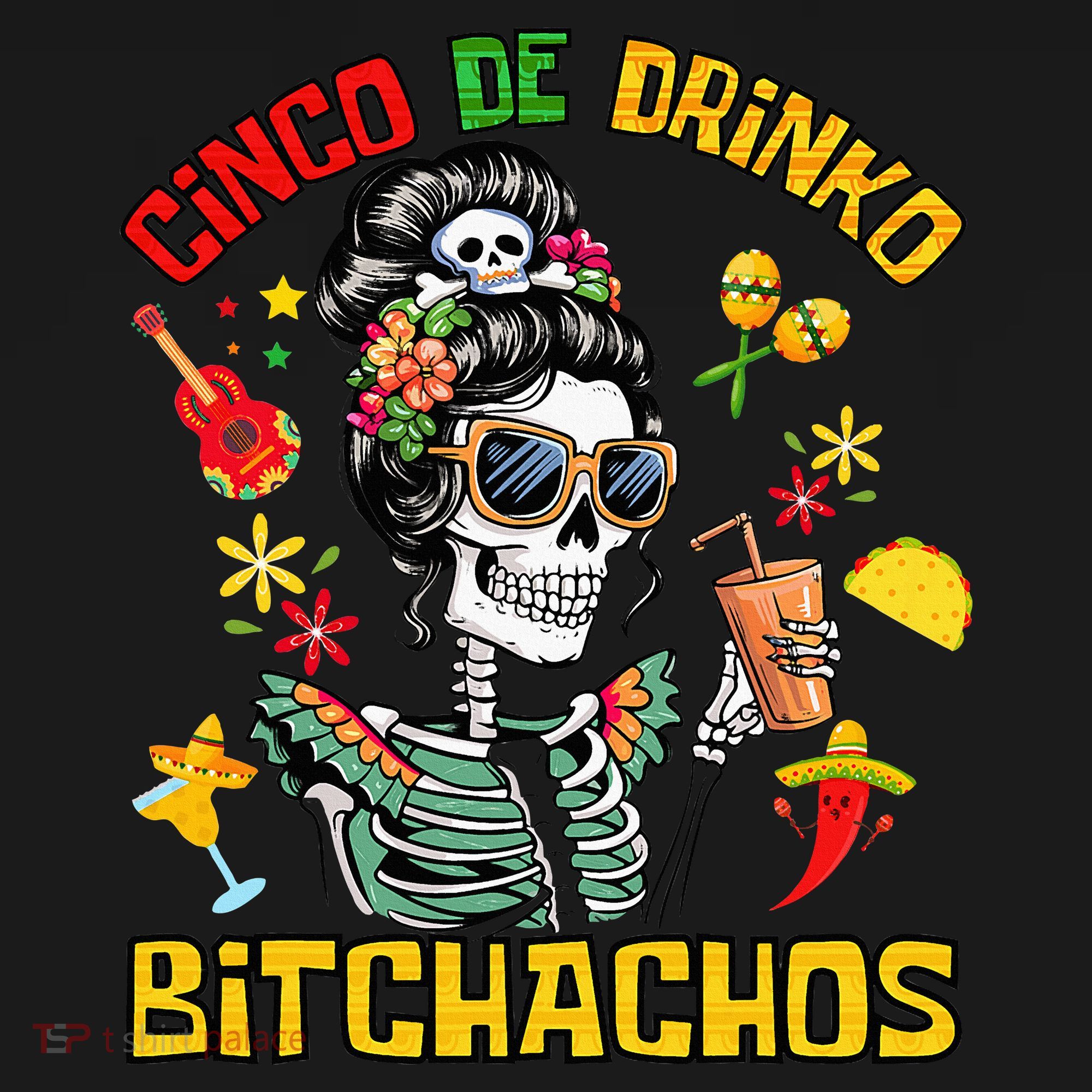 Women Cinco De Drinko Bitchachos Cinco De Mayo Drinking Button