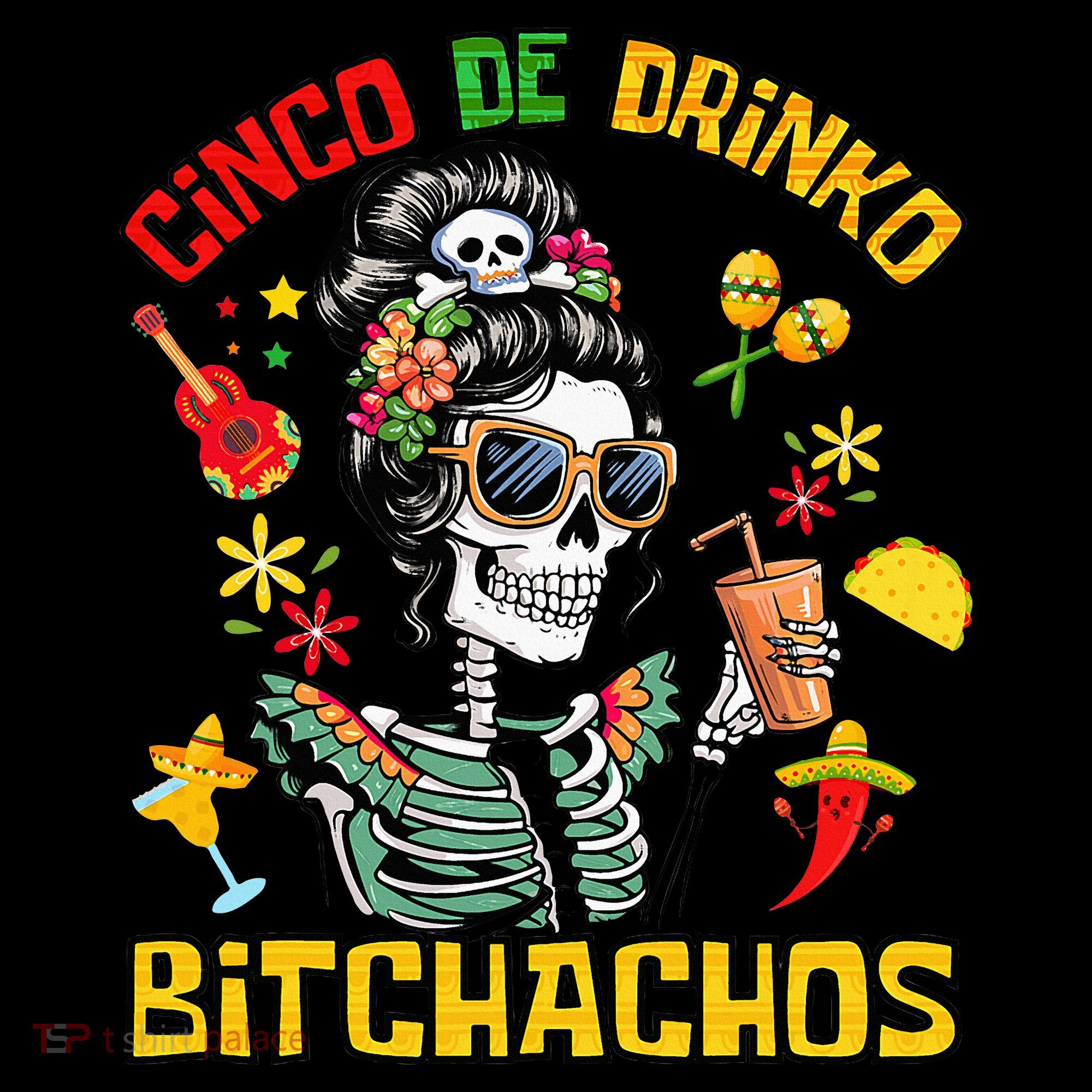 Women Cinco De Drinko Bitchachos Cinco De Mayo Drinking Women's Tank Top