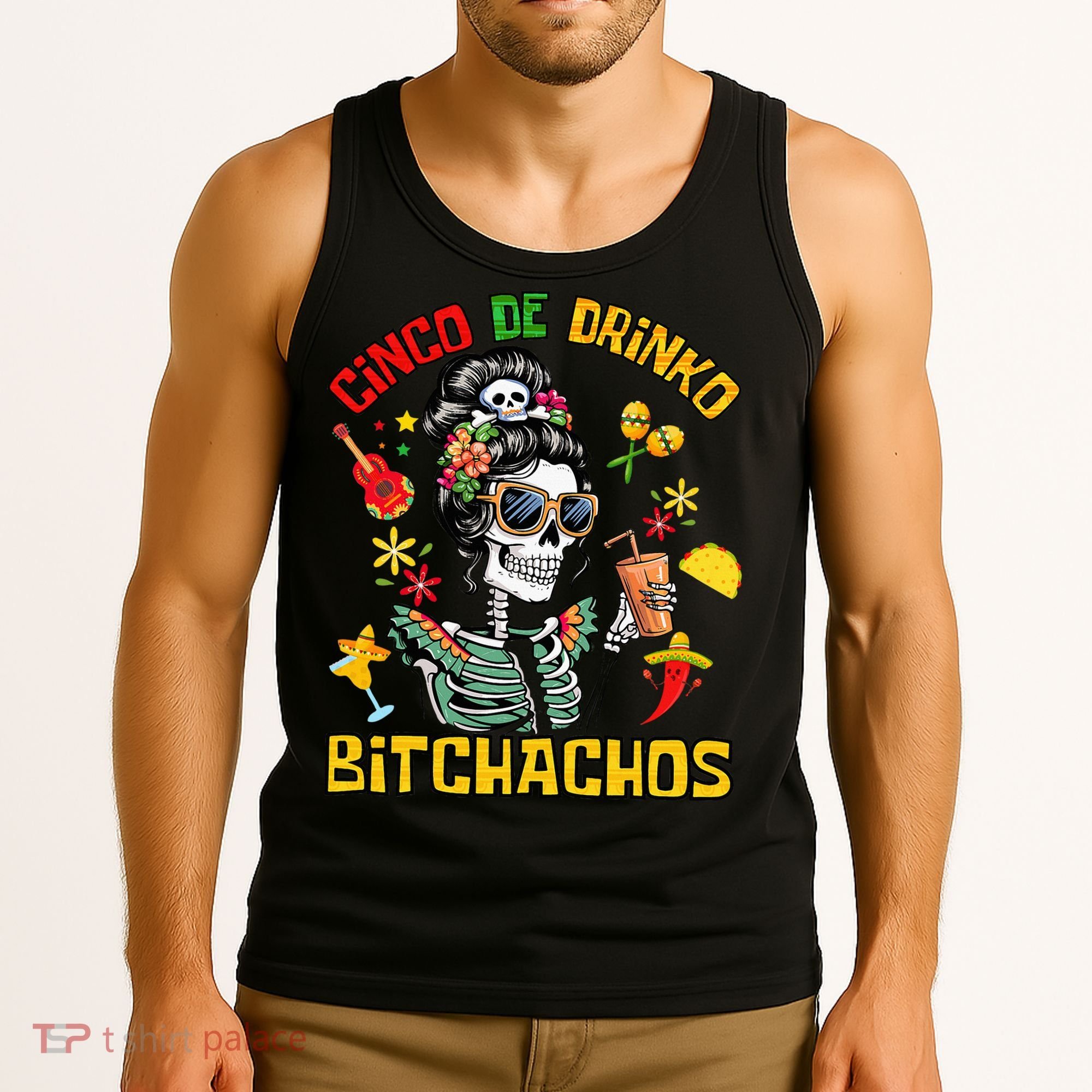 Women Cinco De Drinko Bitchachos Cinco De Mayo Drinking Tank Top