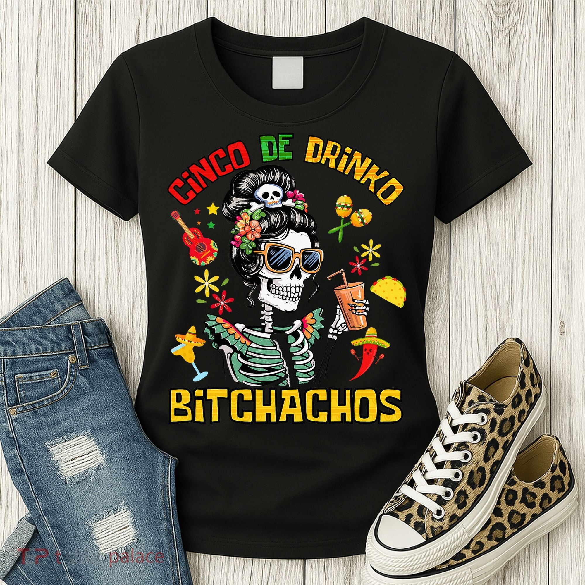 Women Cinco De Drinko Bitchachos Cinco De Mayo Drinking Women's T-Shirt