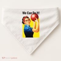 We Can Do It Rosie The Bowler Women Feminist USA-Made Doggie Bandana thumb 0