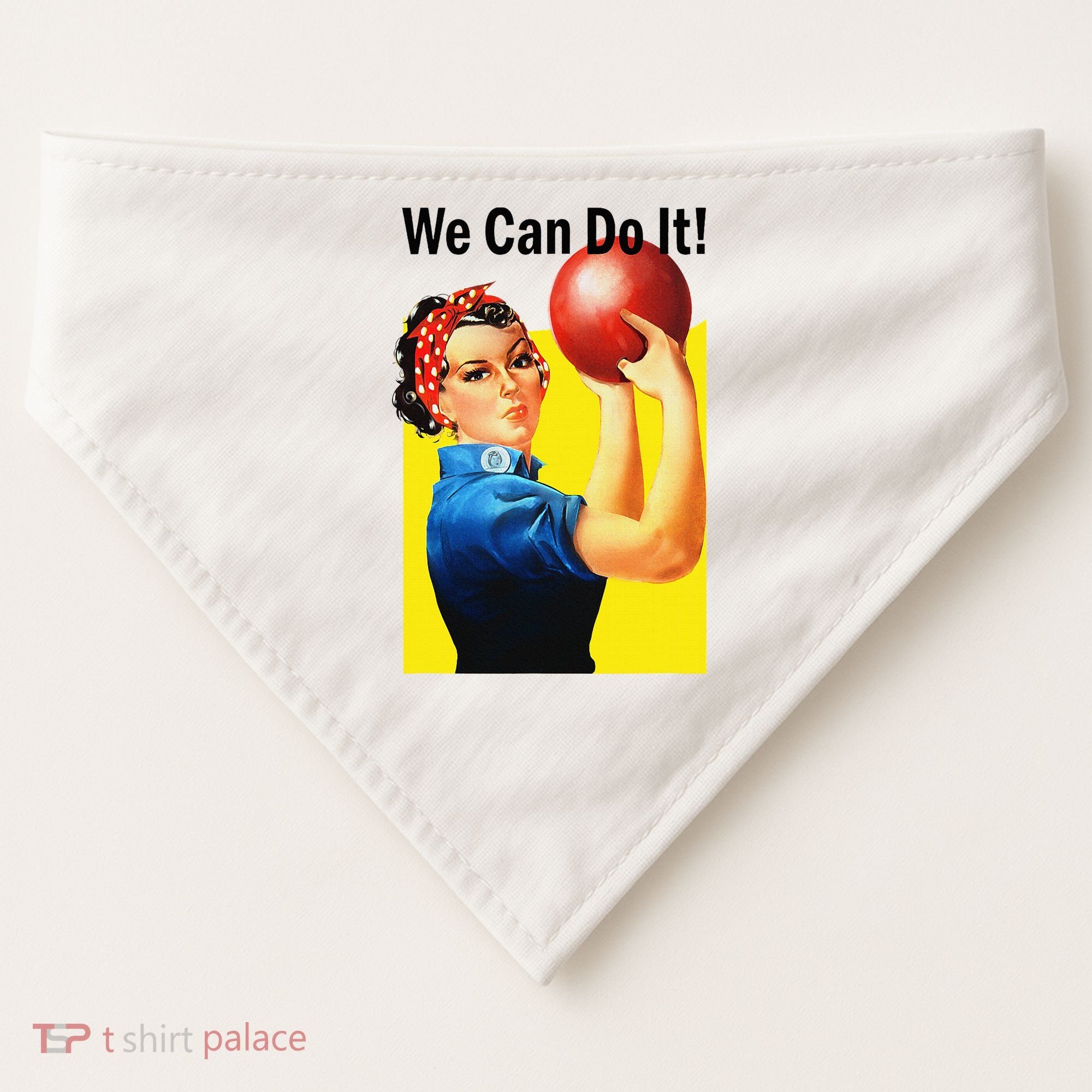 We Can Do It Rosie The Bowler Women Feminist USA-Made Doggie Bandana