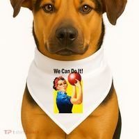 We Can Do It Rosie The Bowler Women Feminist USA-Made Doggie Bandana thumb 1
