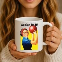 We Can Do It Rosie The Bowler Women Feminist Coffee Mug thumb 3