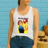 We Can Do It Rosie The Bowler Women Feminist Women's Tank Top thumb 2