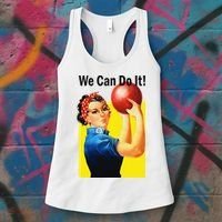 We Can Do It Rosie The Bowler Women Feminist Women's Tank Top thumb 3