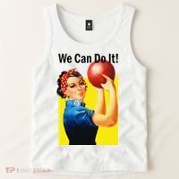We Can Do It Rosie The Bowler Women Feminist Tank Top thumb 2