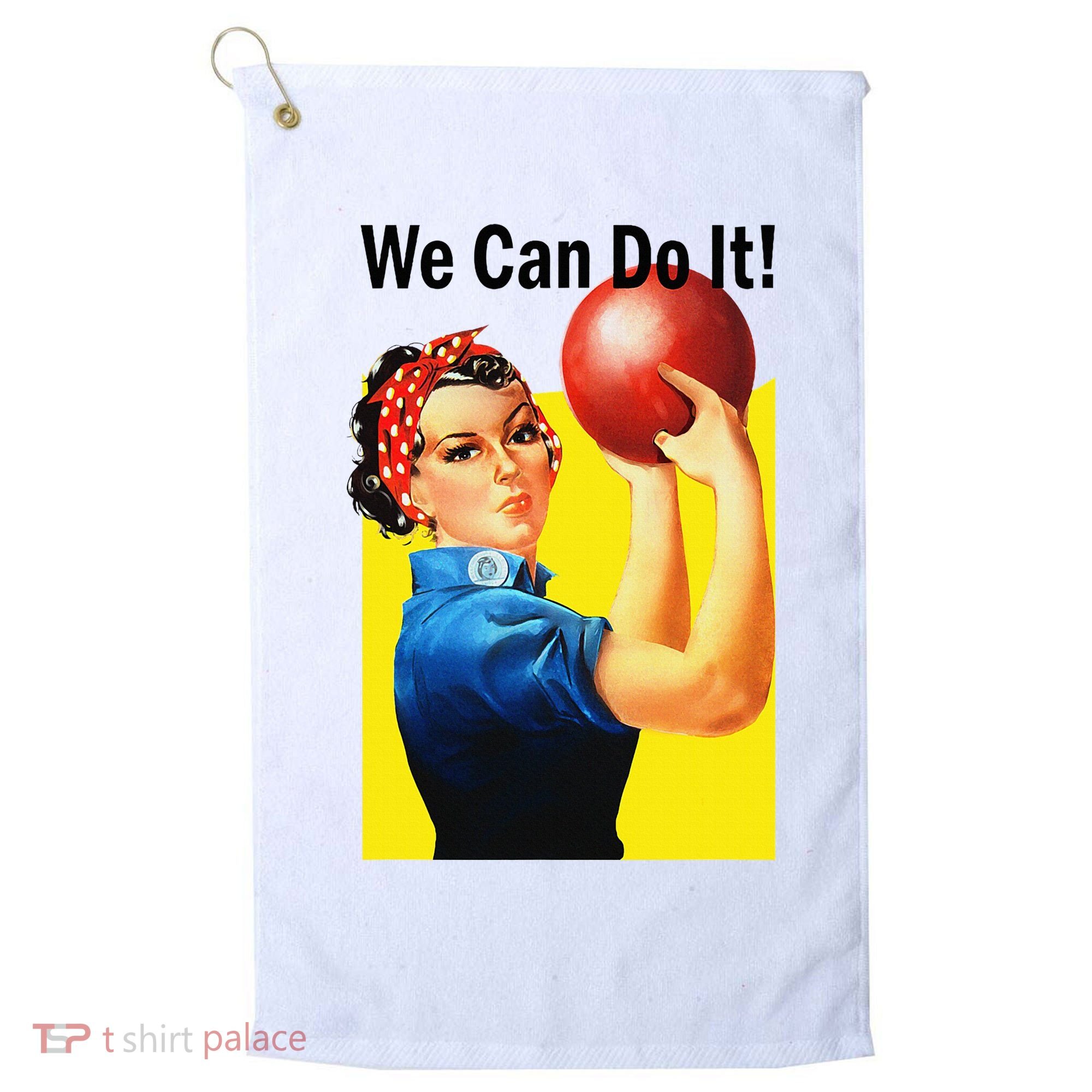 We Can Do It Rosie The Bowler Women Feminist Golf Towel