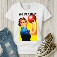We Can Do It Rosie The Bowler Women Feminist Women's T-Shirt thumb 3