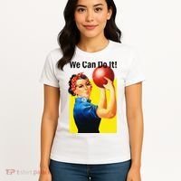We Can Do It Rosie The Bowler Women Feminist Women's T-Shirt thumb 4