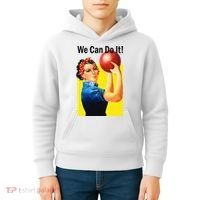 We Can Do It Rosie The Bowler Women Feminist Kids Hoodie thumb 4