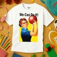 We Can Do It Rosie The Bowler Women Feminist Kids T-Shirt thumb 3