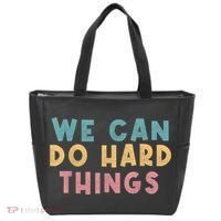 We Can Do Hard Things Motivational Teacher Tote Bag thumb 0
