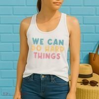 We Can Do Hard Things Motivational Teacher Women's Tank Top thumb 2