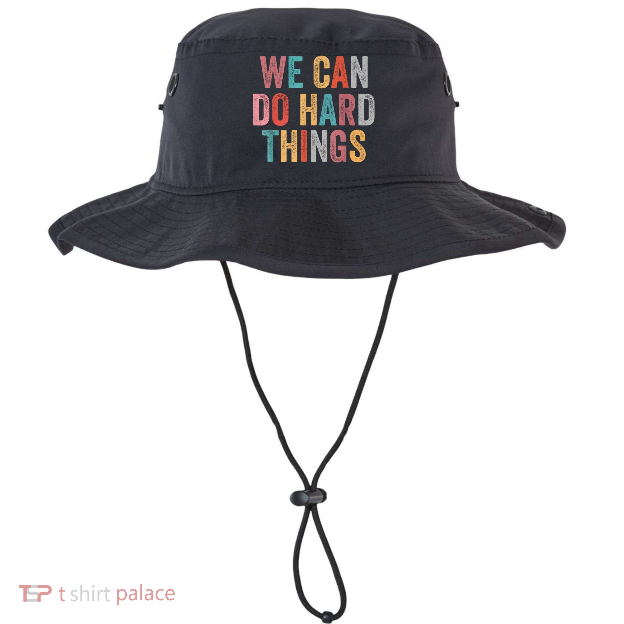 We Can Do Hard Things Retro Vintage Motivational Quote Bucket Hat