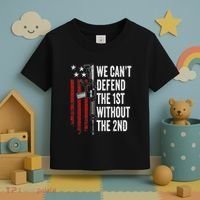 We CanT Defend The 1st Without The 2nd Amendment Toddler T-Shirt thumb 3