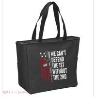 We CanT Defend The 1st Without The 2nd Amendment Tote Bag thumb 2