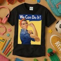 We Can Do It Rosie The Riveter Feminist Wwii Rosey Rosy Kids T-Shirt thumb 3