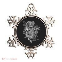 White Chinese Dragon With Black Background Ornament thumb 0