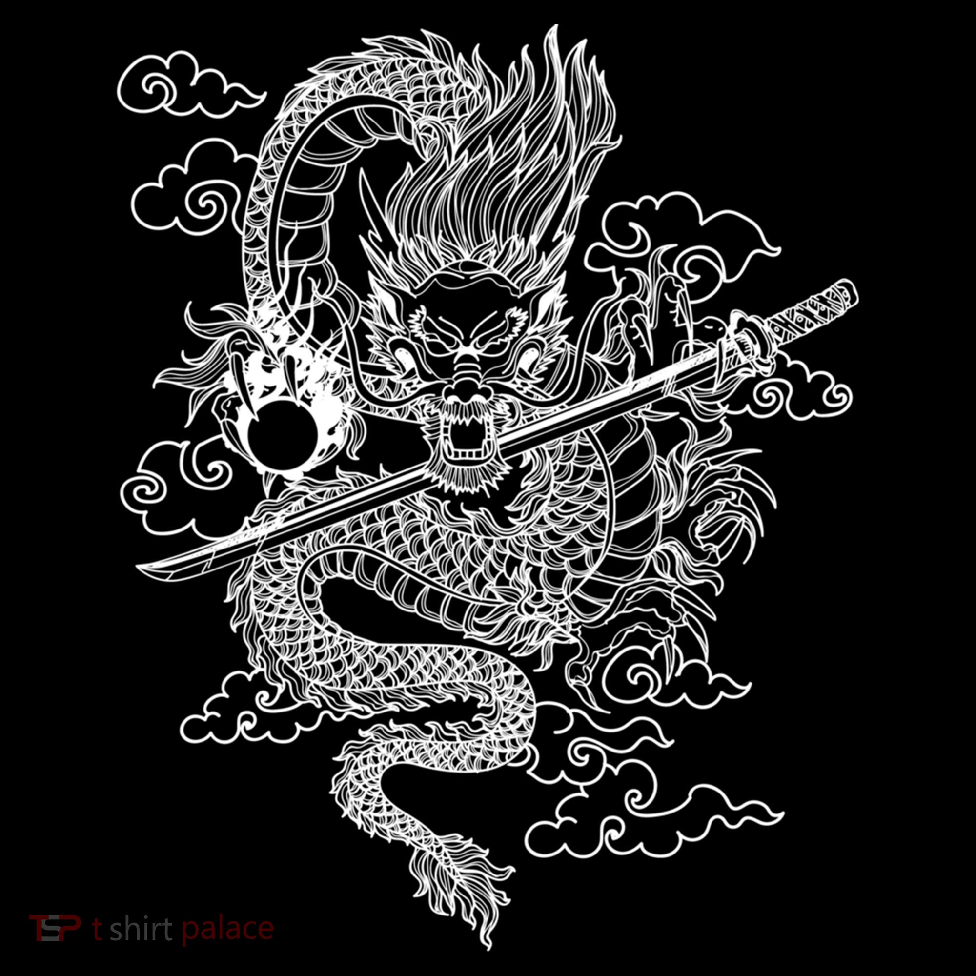 White Chinese Dragon With Black Background Toddler Hoodie
