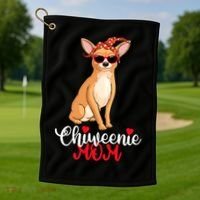 Wo Chiweenie Dog Chiweenie Mom Golf Towel thumb 1