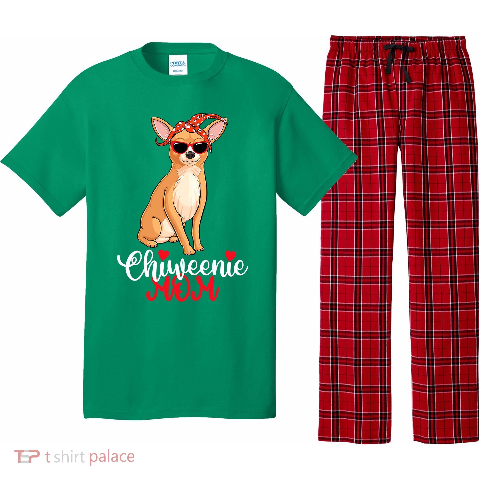 Wo Chiweenie Dog Chiweenie Mom Pajama Set